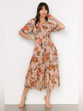 Fabian Jacquard Midi Dress | Dusty Mauve Multi